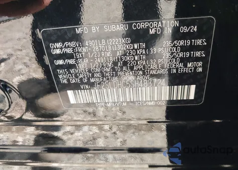 2025 Subaru Forester Sport из США, поврежденный, VIN JF2SLDHC5SH483724